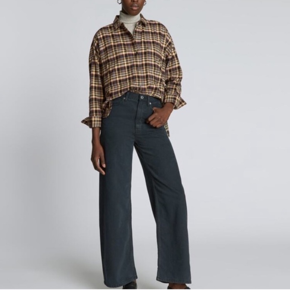 NWT Everlane Plaid Boxy Flannel Shirt - Picture 3 of 13
